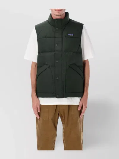 Patagonia Insulated Sleeveless High Collar Vest In Green
