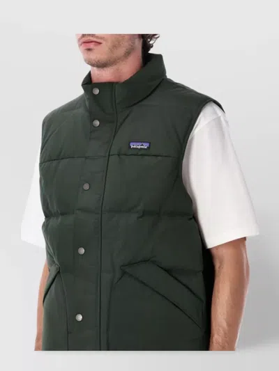 Patagonia Insulated Sleeveless High Collar Vest In Green