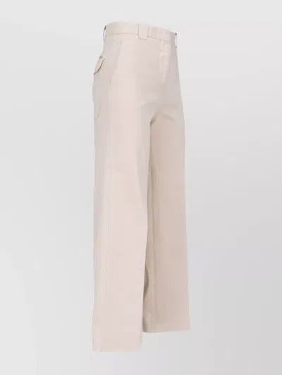 Incotex Wide-leg Trousers With Pockets And Loops In Neutral