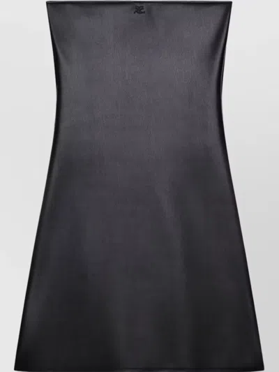 Courrèges Strapless Mini Dress With Back Strap Detail In Black