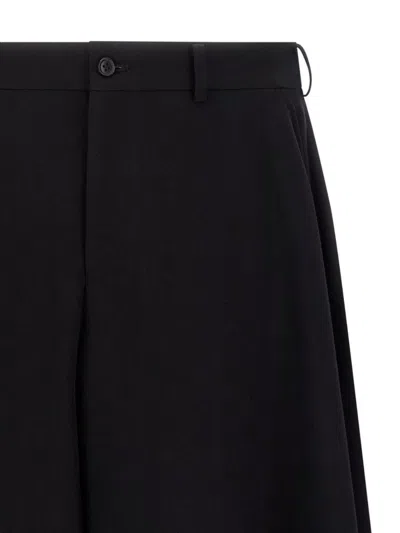 Comme Des Garçons Bermuda Shorts With Pleated Design And Pockets In Black