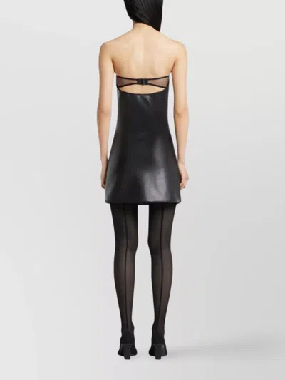 Courrèges Strapless Mini Dress With Back Strap Detail In Black