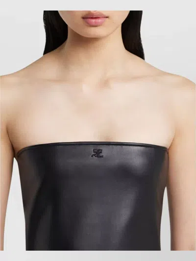 Courrèges Strapless Mini Dress With Back Strap Detail In Black