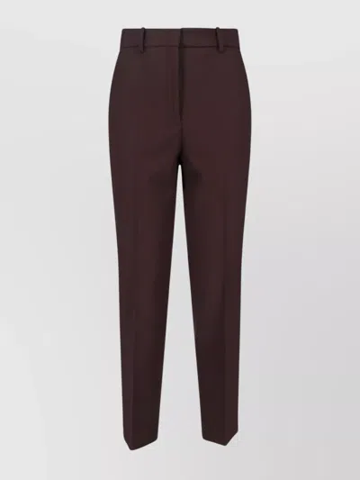 Incotex Straight-leg Trousers With Mid-rise Elastic Waistband And Tailored Finish In Burgundy