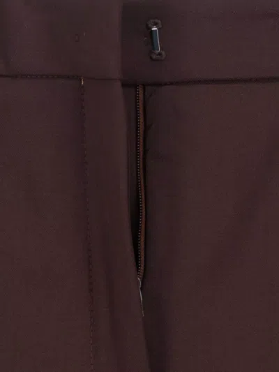 Incotex Straight-leg Trousers With Mid-rise Elastic Waistband And Tailored Finish In Burgundy