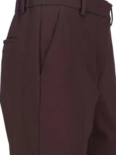 Incotex Straight-leg Trousers With Mid-rise Elastic Waistband And Tailored Finish In Burgundy