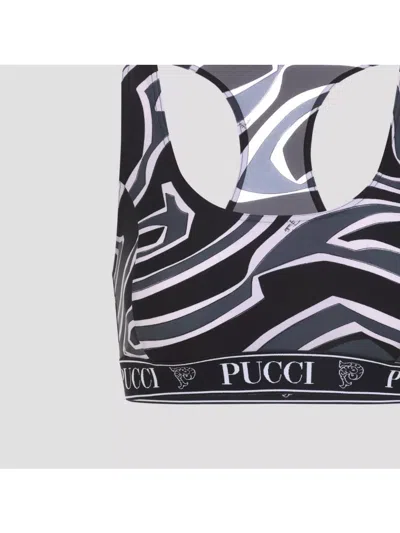 Pucci Geometric Racerback Top For Modern Style In Black