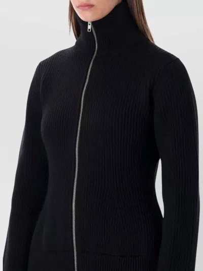 Maison Margiela Black Wool Zip-up Cardigan In Black