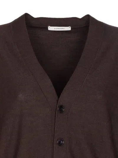 Lemaire Buttoned Cardigan Long Sleeves In Black