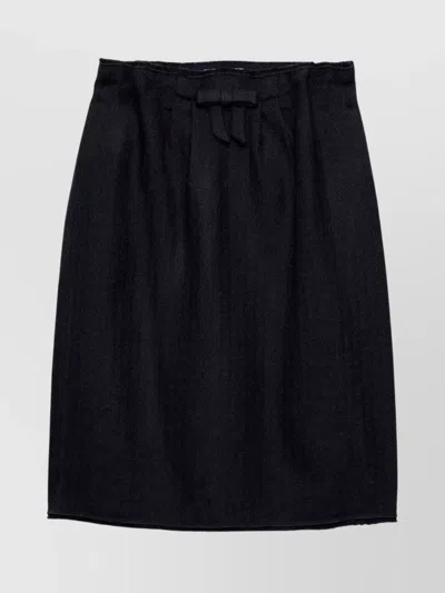 Prada Chevron Wool Midi Skirt Clothing In Black