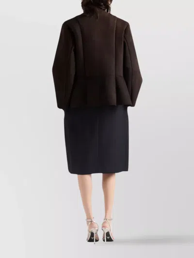 Prada Chevron Wool Midi Skirt Clothing In Black