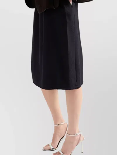 Prada Chevron Wool Midi Skirt Clothing In Black