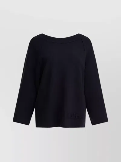 Max Mara Wool And Viscose Pullover With Raglan Sleeves In Black