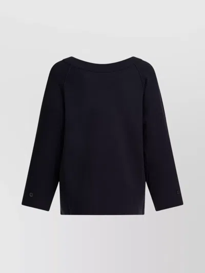 Max Mara Wool And Viscose Pullover With Raglan Sleeves In Black
