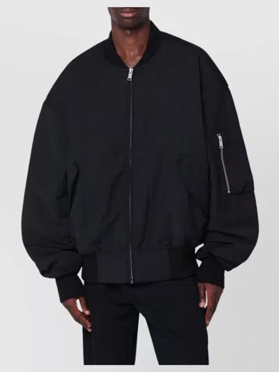 Entire Studios Bomber Jacket With Diamond-quilted Interior And Utility Pockets In Black