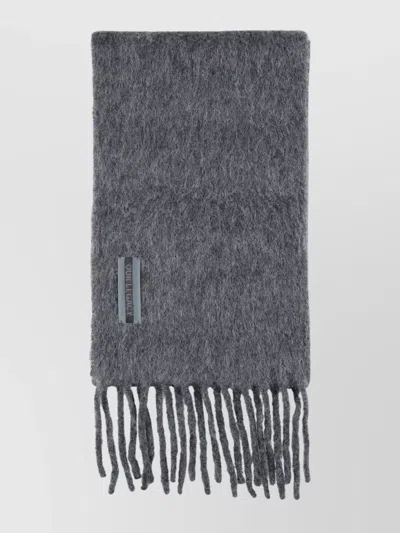 Our Legacy Rectangular Scarf Fringed Edges In Gray