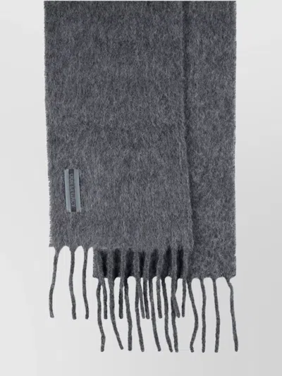 Our Legacy Rectangular Scarf Fringed Edges In Gray