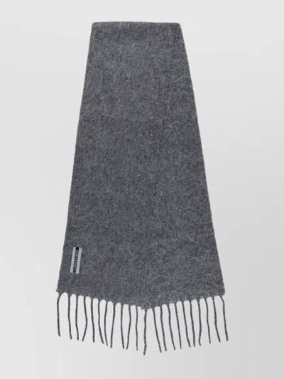 Our Legacy Rectangular Scarf Fringed Edges In Gray