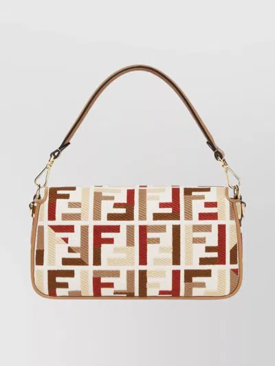Fendi Medium Baguette Ff-motif Shoulder Bag In Multi