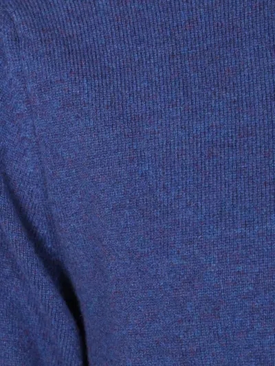 Comme Des Garçons Relaxed Fit Black Wool Sweater With Classic Crew Neckline In Blue