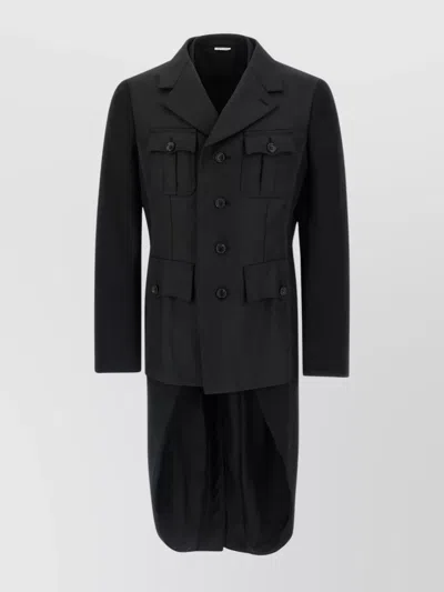 Comme Des Garçons Tailcoat Style Double Layer Blazer In Black