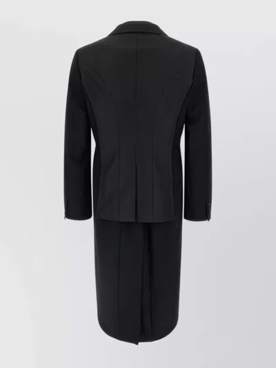 Comme Des Garçons Tailcoat Style Double Layer Blazer In Black
