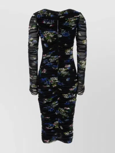 Blumarine Abito In Tulle Stretch Stampato  Donna In Black