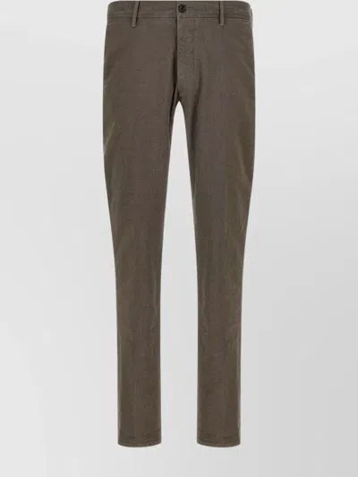 Incotex Tailored Check Trousers With Pockets And Loops In Brown