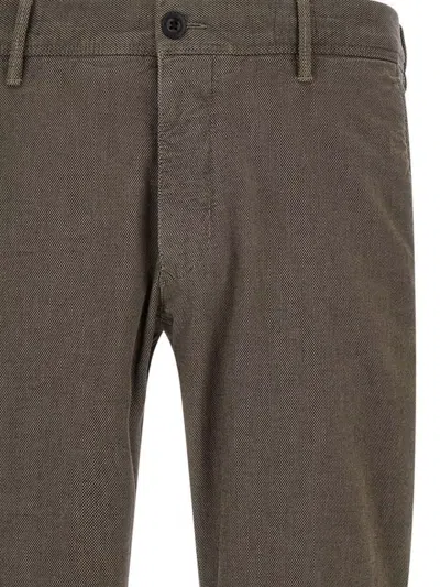 Incotex Tailored Check Trousers With Pockets And Loops In Brown