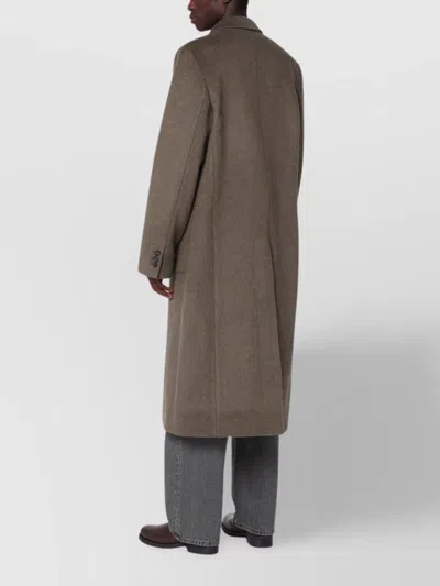 Our Legacy Wool Blend Coat Featuring Front Pockets In Brown