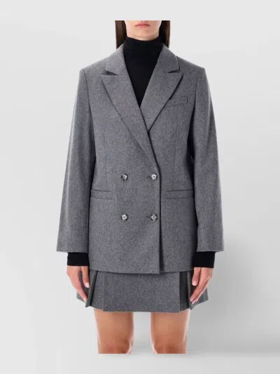 Apc A.p.c. A.p.c. Lucy Double-breasted Wool Blazer In Gray