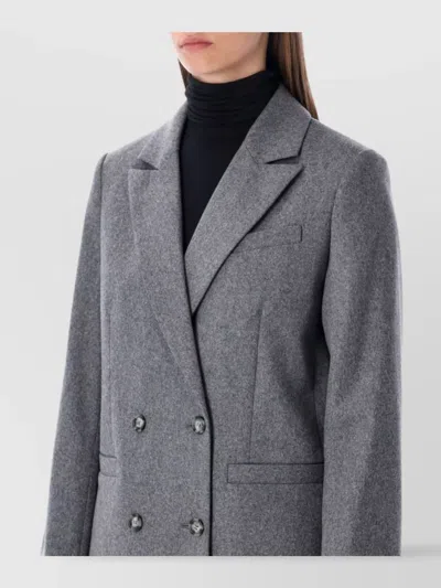 Apc A.p.c. A.p.c. Lucy Double-breasted Wool Blazer In Gray