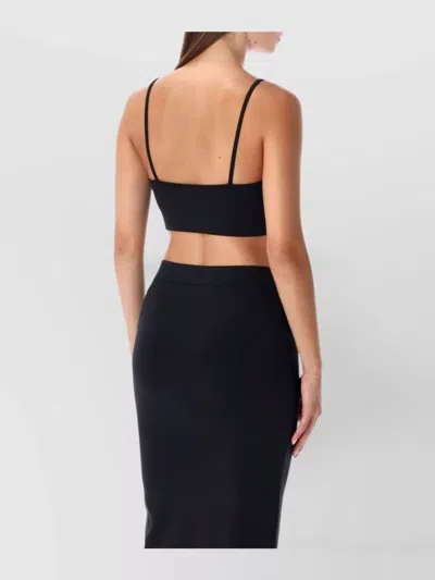 Off-white Sleek Spaghetti Strap Top For Women In Black