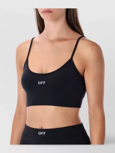 Off-white Sleek Spaghetti Strap Top For Women In Black