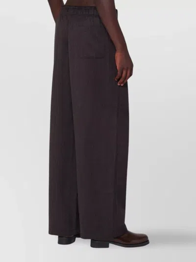 Our Legacy Wide Leg Wool Trousers Featuring Pockets In Gray