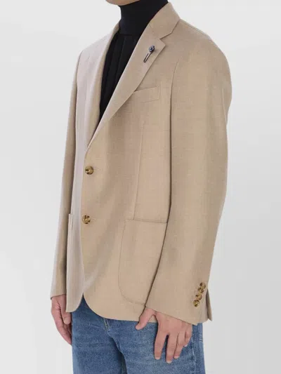 Lardini Cashmere Jacket Featuring Buttoned Cuffs In Brown