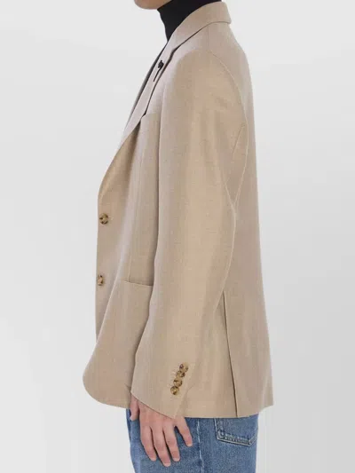 Lardini Cashmere Jacket Featuring Buttoned Cuffs In Brown