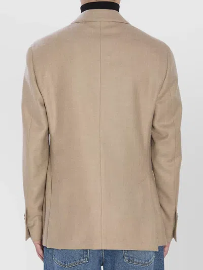 Lardini Cashmere Jacket Featuring Buttoned Cuffs In Brown