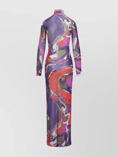 Pucci Orchid Print Dress In Multi