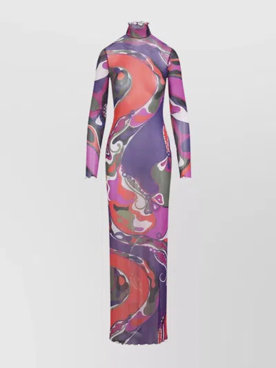 Pucci Orchid Print Dress In Multi