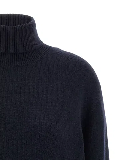 The Row Turtleneck Sweater With Ribbed Collar And Cuffs In Gray