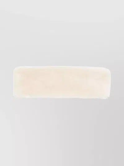 Totême Plush Shearling Wide Headband In Neutral