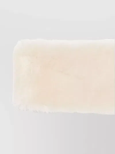 Totême Plush Shearling Wide Headband In Neutral