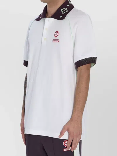 Casablanca Piqu Cotton Polo Shirt In White