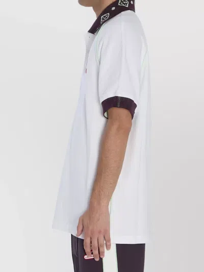 Casablanca Piqu Cotton Polo Shirt In White