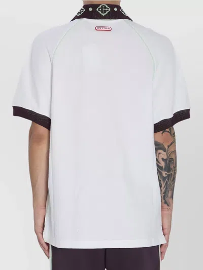 Casablanca Piqu Cotton Polo Shirt In White