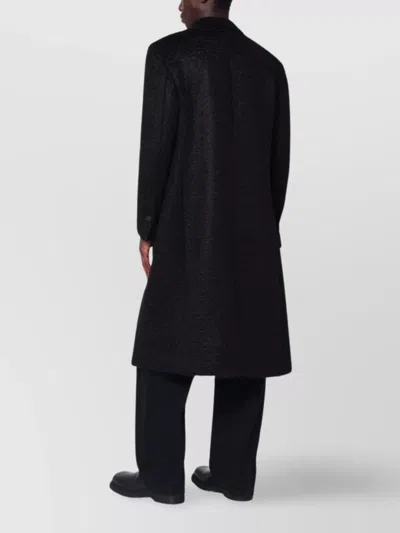 Namacheko Wool Coat With Notched Lapel And Pockets In Black