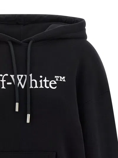 Off-white Big Logo Bookkish Hoodie In Black