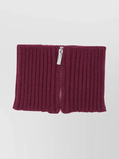 Sa Su Phi Textured Ribbed Scarf For All Seasons In Burgundy