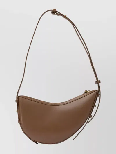 Soeur Adjustable Strap Shoulder Bag With Smooth Finish In Brown